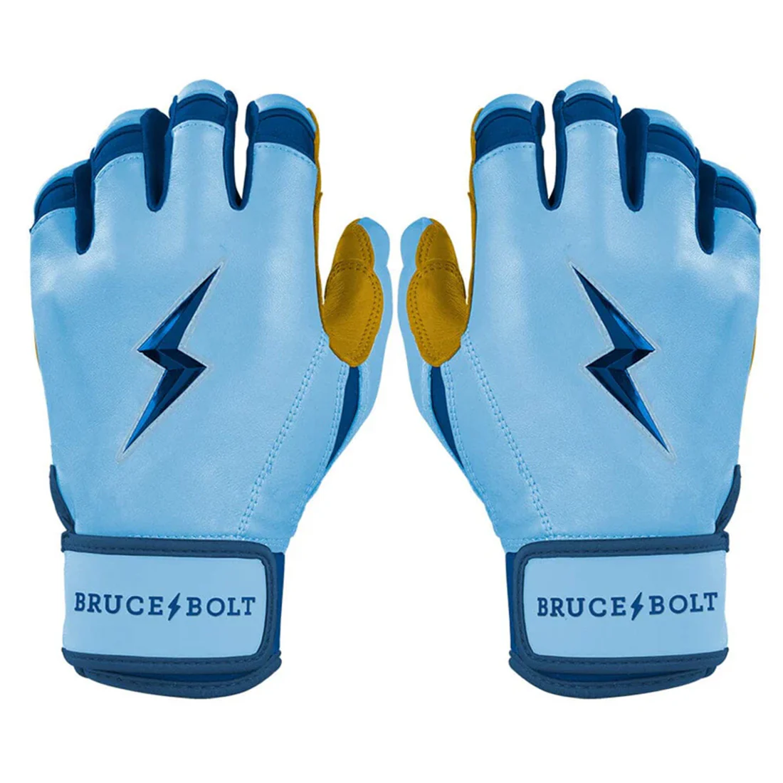 Bruce Bolt Bear Series Short Cuff Batting Gloves: Carolina Blue