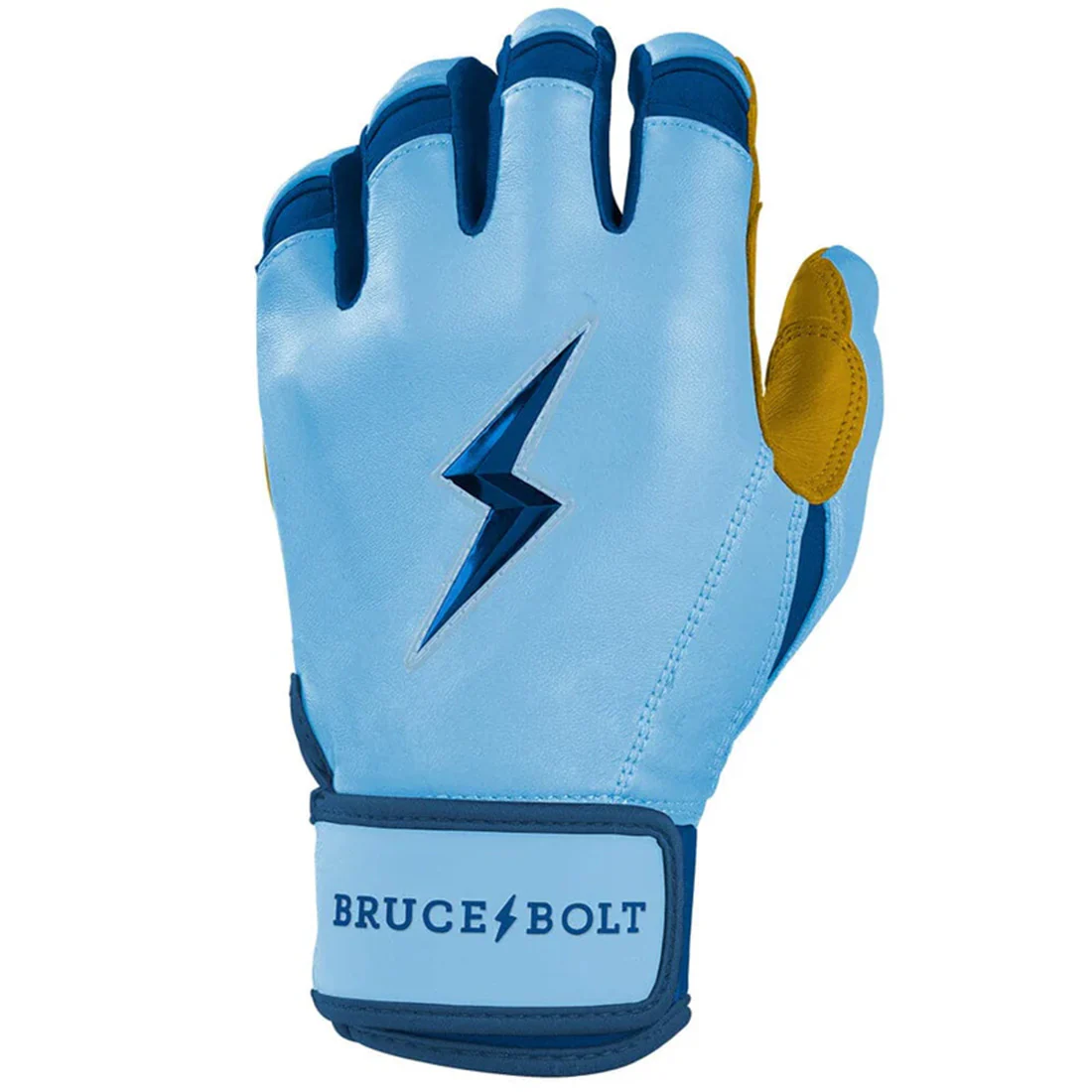 Bruce Bolt Bear Series Short Cuff Batting Gloves: Carolina Blue - Image 2