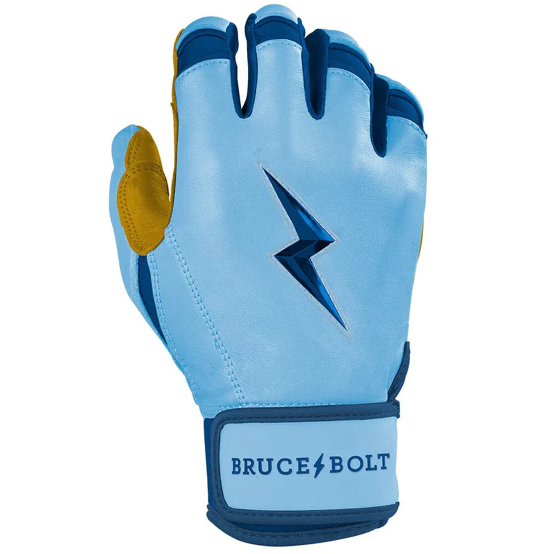 Bruce Bolt Bear Series Short Cuff Batting Gloves: Carolina Blue - Image 3