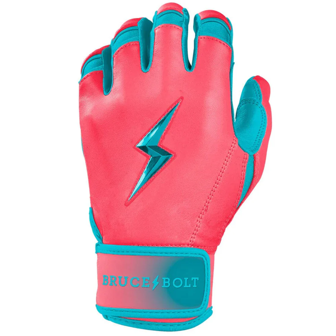 Bruce Bolt Max Clark Signature Series Short Cuff Batting Gloves: Pink / Teal - Image 2
