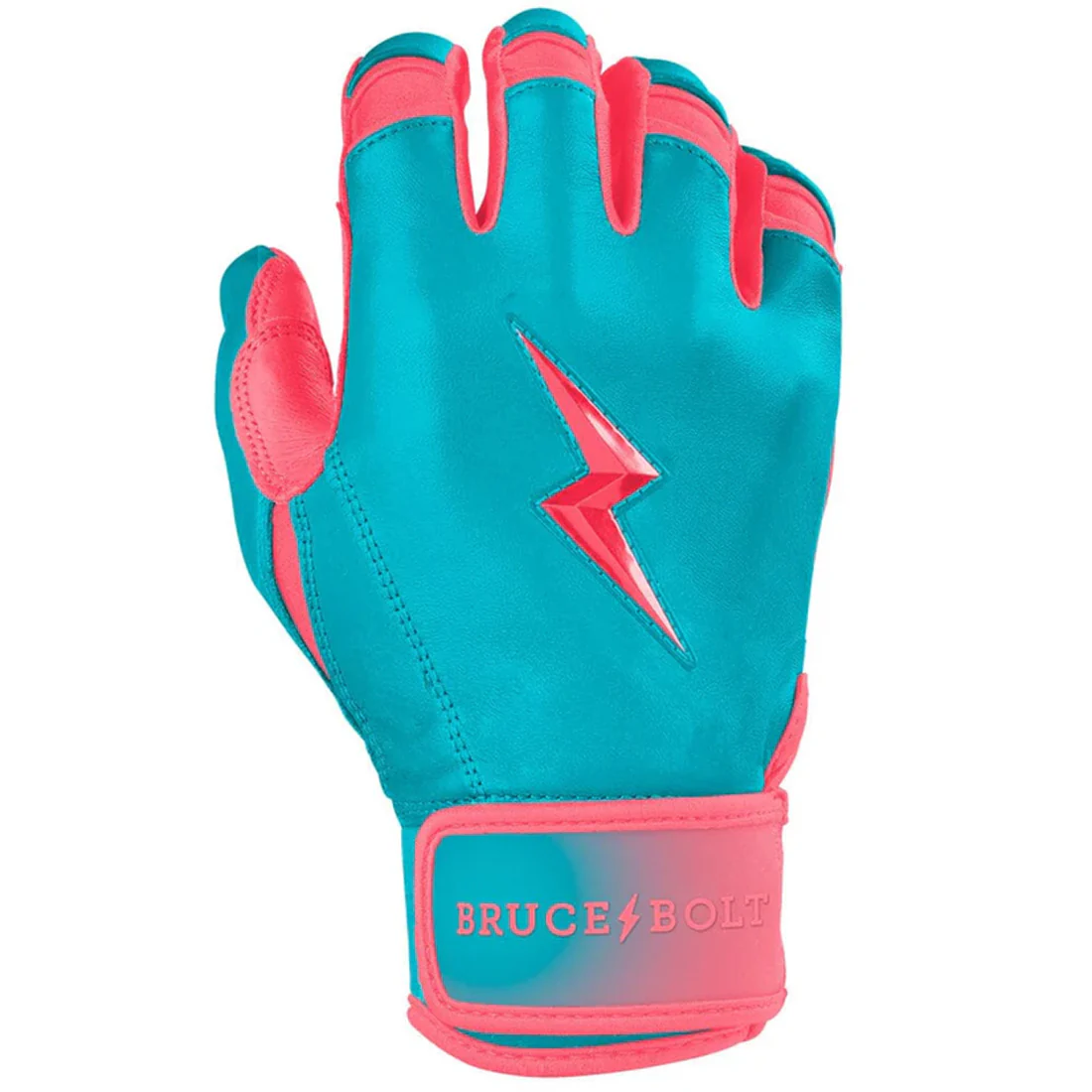 Bruce Bolt Max Clark Signature Series Short Cuff Batting Gloves: Pink / Teal - Image 3