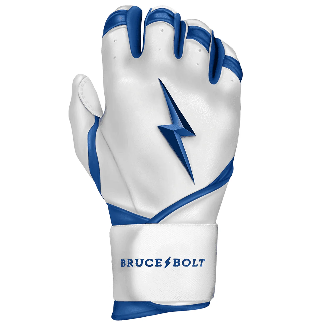 Bruce Bolt Premium Pro Chrome Series Long Cuff Batting Gloves: Royal - Image 3