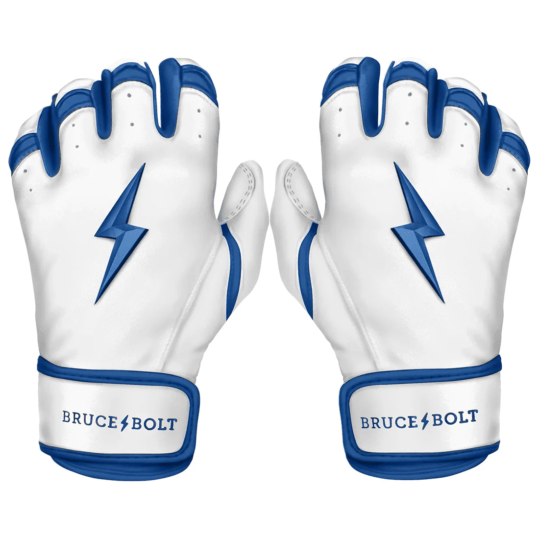 Bruce Bolt Premium Pro Chrome Series Short Cuff Batting Gloves: Royal