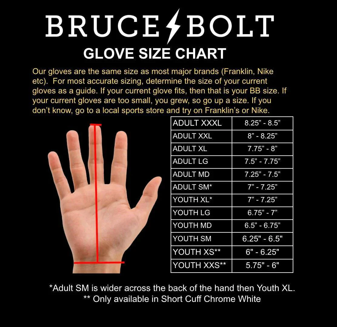 Bruce Bolt PREMIUM PRO Short Cuff Batting Gloves: Orange - Image 4