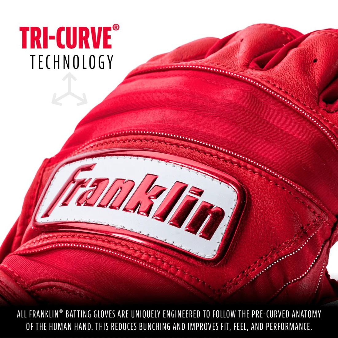Franklin Natural II Hi-Lite Red Batting Gloves: 20620F - Image 2