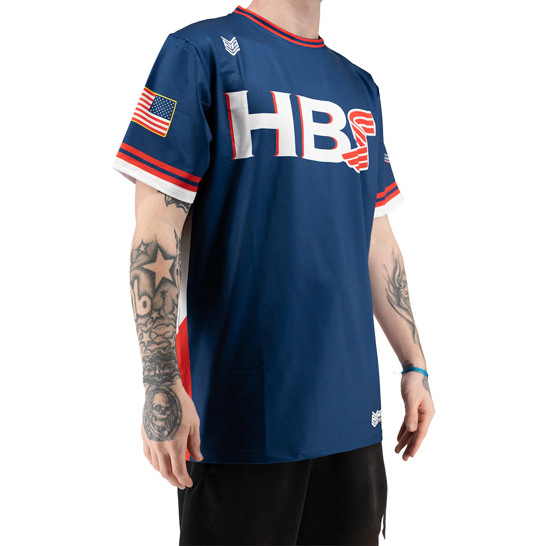 Headbanger Sports "World Classic" Short Sleeve Micro Mesh Jersey: Navy - Image 2