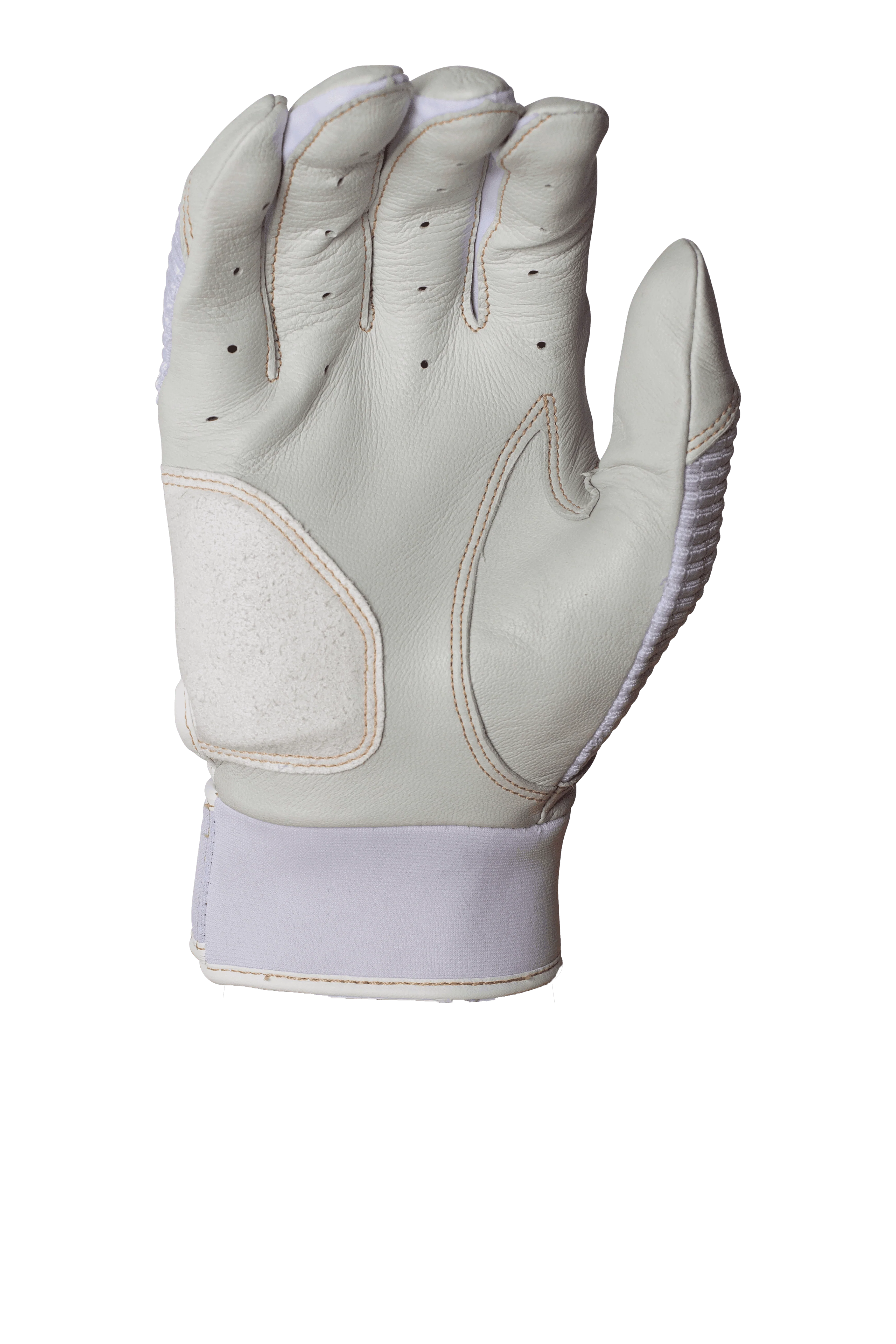 Miken Softball MK7X Adult White and Gold Batting Gloves: MBGGLD-WHT - Image 2